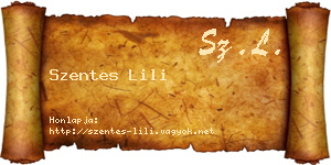 Szentes Lili névjegykártya